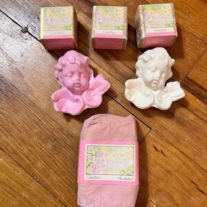 Vintage Ben Rickert Angel Head Decorative Soaps - Pink & Cream Coquette Shabby